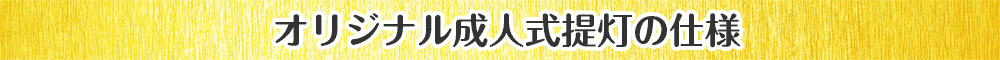 オリジナル成人式提灯の仕様